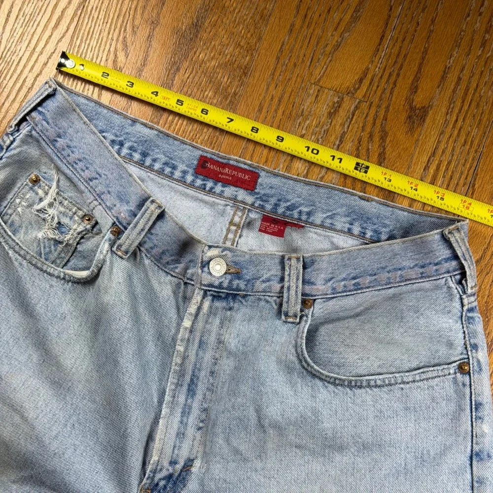 Banana Republic Denim Mens 38x32 Light Wash Straight Leg Jeans USA Made Vintage